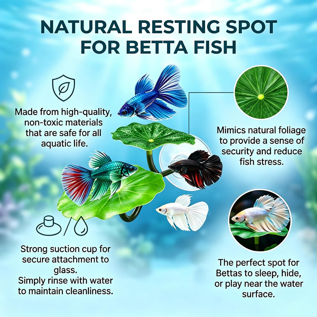 Betta Fish Hammock Tunnel Leaf Pad Resting Bed U820930