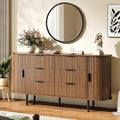 Brown 6 Drawer Wood Dresser E202163