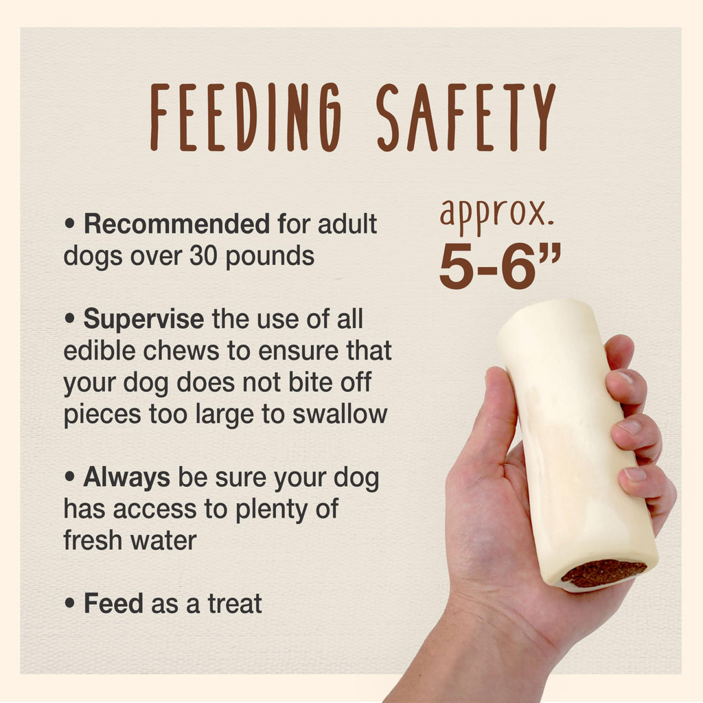 Peanut Butter Flavor Large Stuffed Shin Bones for Dogs A875