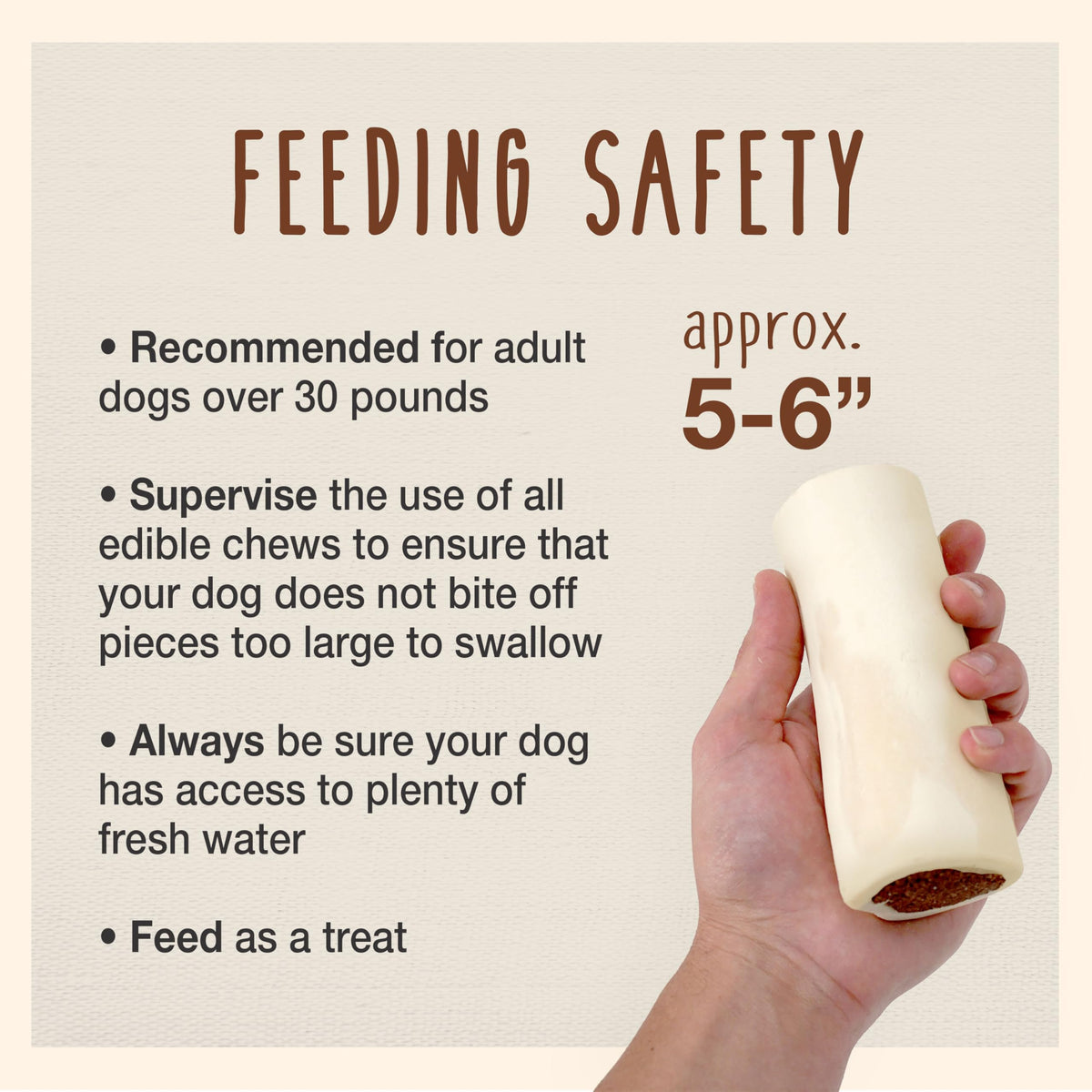 Peanut Butter Flavor Large Stuffed Shin Bones for Dogs A875