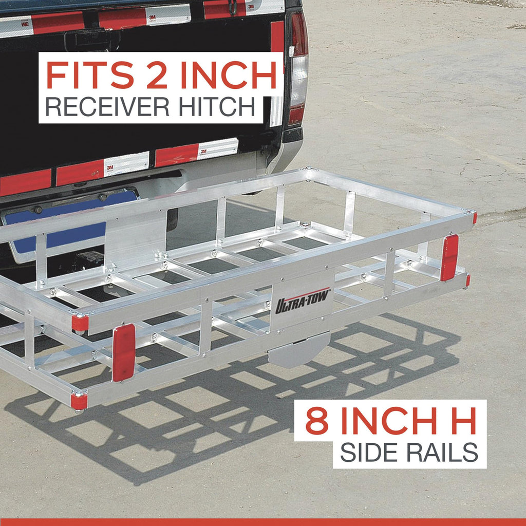 Aluminum Hitch Cargo Carrier 500-Lb Capacity Silver U8049