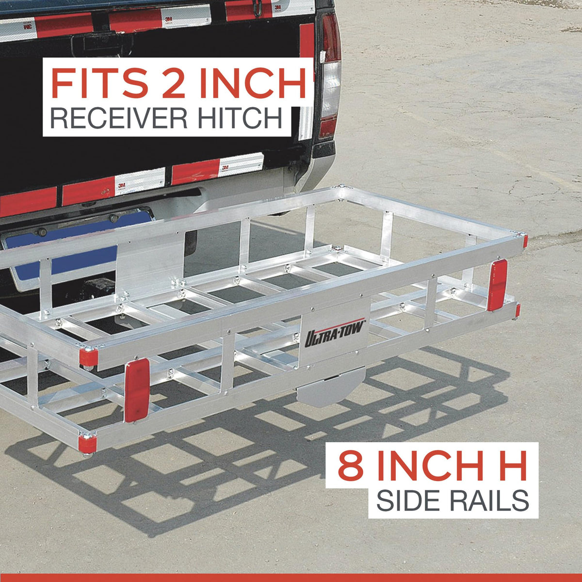 Aluminum Hitch Cargo Carrier 500-Lb Capacity Silver U8049