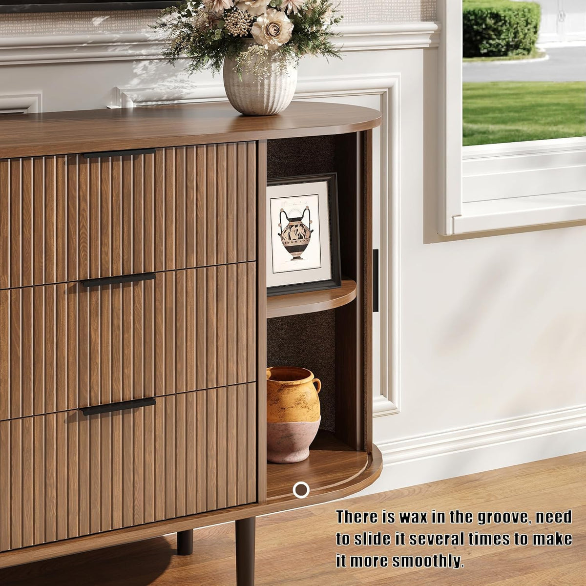 Brown 6 Drawer Wood Dresser E202163