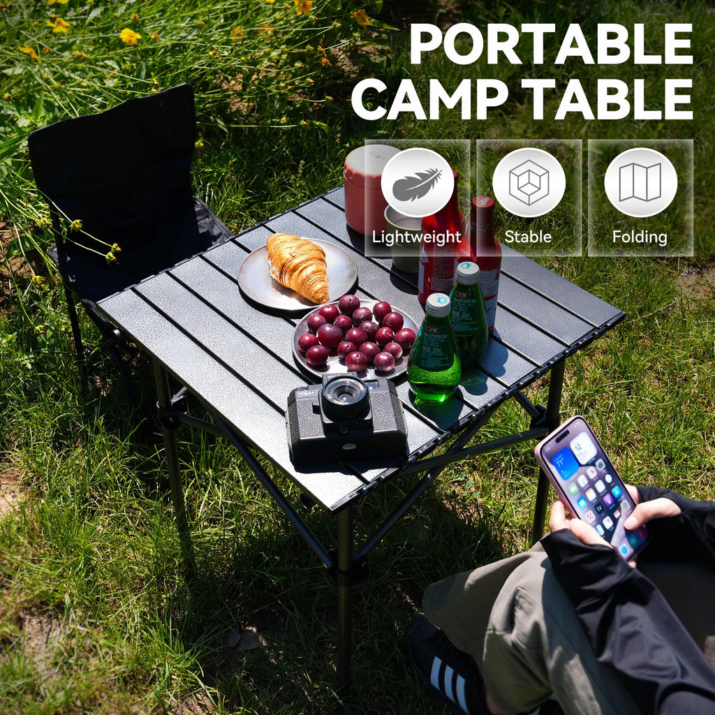 Portable Folding Aluminum Camping Table with Carry Bag Z711