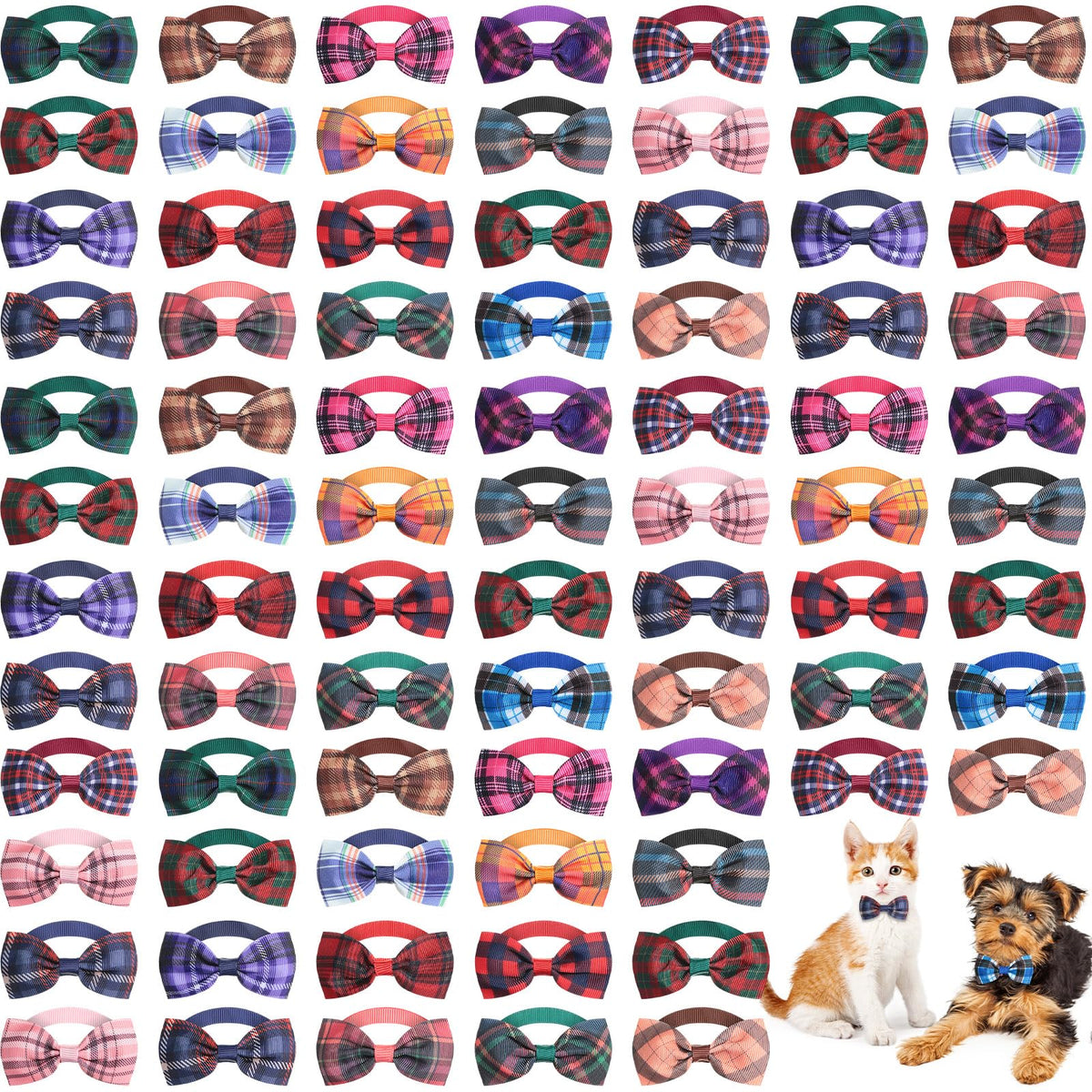 80 Pcs Dog Bow Ties Assorted Pattern C322411